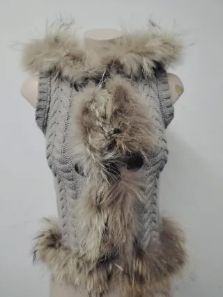 Chaleco pelo natural mapache