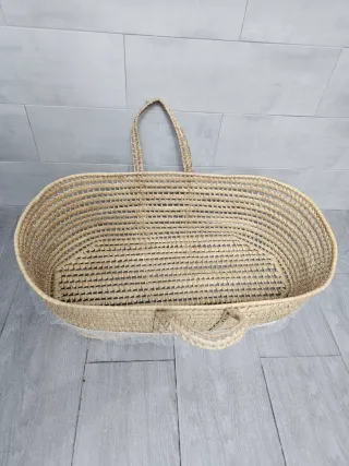 Moisés de palma natural Cesta de Mimbre Almacenaje