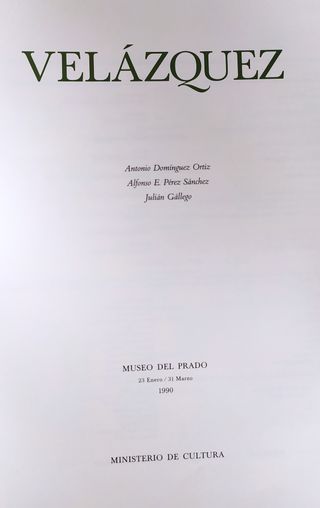 Velázquez catálogo de exposición Museo Prado 1990