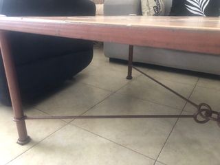 Mesa de centro salón cerámica y metal
