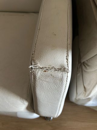 Sillón reclinable piel sintética blanco