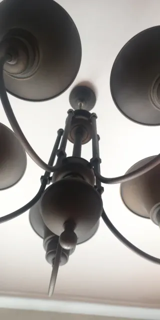 Lámpara de techo 5 brazos bronce