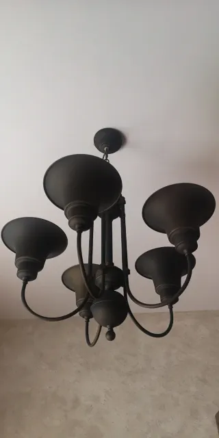 Lámpara de techo 5 brazos bronce