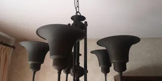 Lámpara de techo 5 brazos bronce