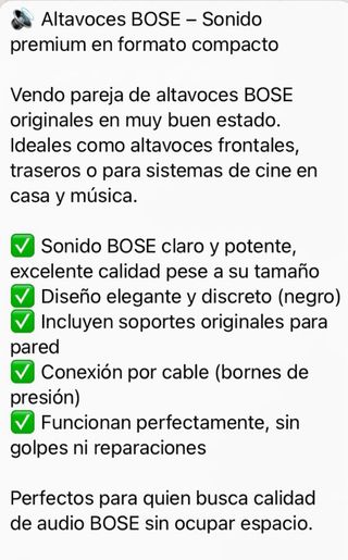 Altavoces Bose Negros