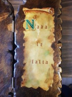 Antiguo cuadro tríptico grande  Santa Teresa