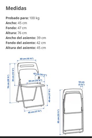 Sillas plegables(4) Ikea Nisse azul