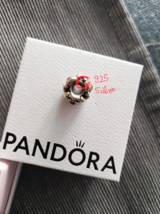 Charm Pandora Flor Cornalina Plata Auténtico
