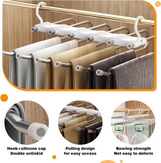 Percha Múltiple para Pantalones, 6 en 1, Organizad