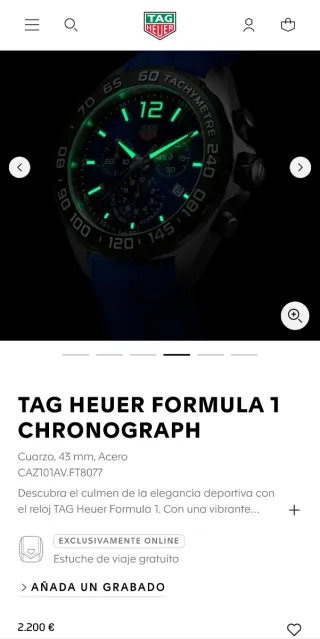 NUEVO A ESTRENAR!! Reloj lujo TAG Heuer Fórmula 1