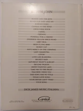 Set Elton John Musicassetta,spartito e libro