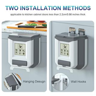 Gintan Cubo de basura plegable de 2.4 galones para