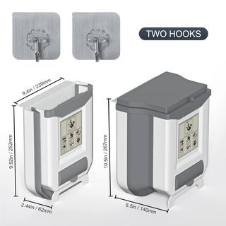 Gintan Cubo de basura plegable de 2.4 galones para