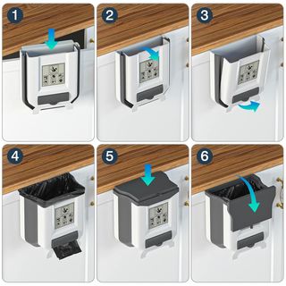 Gintan Cubo de basura plegable de 2.4 galones para
