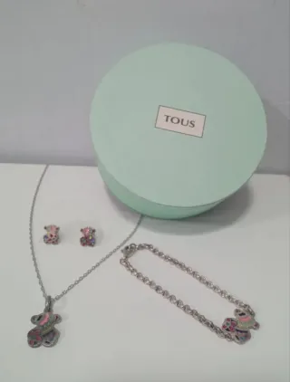 Conjunto Tous Oso Multicolor de plata de ley