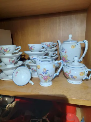 Juego de café antiguo floral de Porcelana china