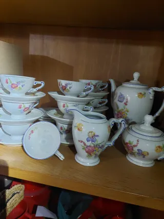 Juego de café antiguo floral de Porcelana china