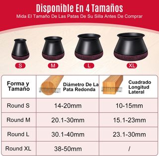 OCONDA 24 Piezas Protector Patas Sillas Cuadradas,