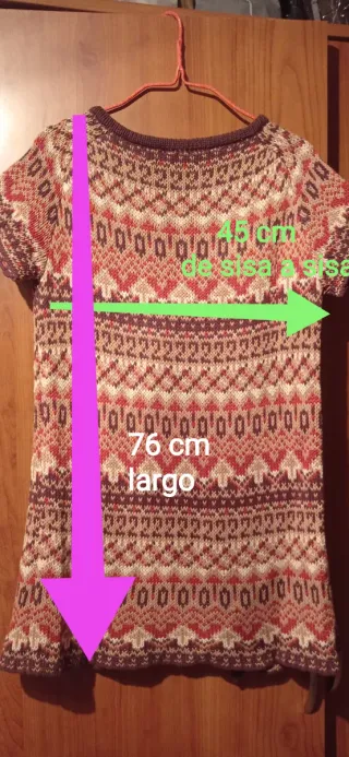 Chaleco largo tejido con cenefas