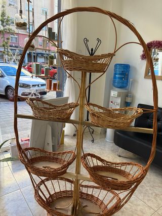 Estantería Cestas Mimbre Ovalada