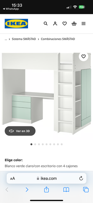 Dormitorio juvenil SMÅSTAD IKEA