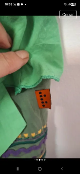 Camiseta tirantes bordada verde