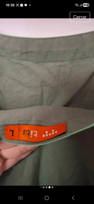 Camiseta tirantes bordada verde