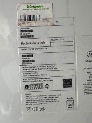 MacBook Pro 13 M2 8GB/512GB Precintado