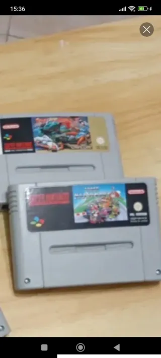 Juegos SNES Mario Kart y Street Fighter II
