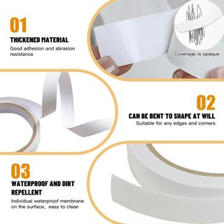 Cinta de melamina de 18 mm x 10 m, color blanco, a