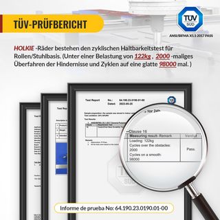 HOLKIE Ruedas Silla Oficina Set de 5 Ruedas para M