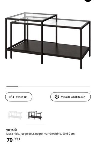 Mesa nido IKEA VITTSJÖ cristal y metal