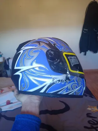 Casco de moto T500 Azul y Negro