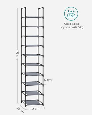 SONGMICS Zapatero, Organizador Zapatos, 10 Baldas,
