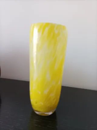 Jarrón Murano Cristal Amarillo
