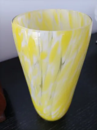 Jarrón Murano Cristal Amarillo