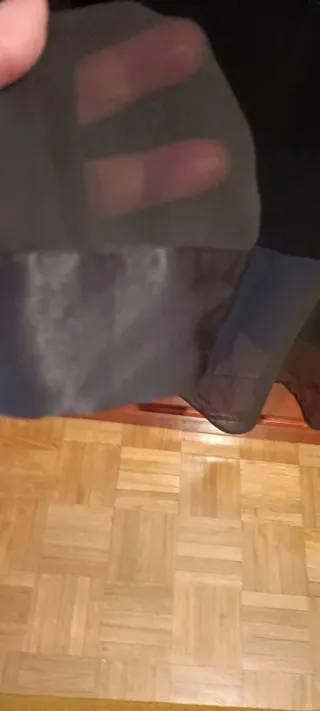 Camisa gasa y raso negra