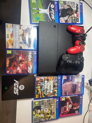 PS4 (PlayStation 4) +FC25+ 2 Mandos + Juegos