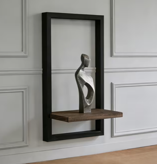 Estante de pared madera vintage negro y marrón