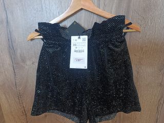 Falda fiesta Zara lentejuelas negra