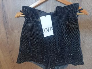 Falda fiesta Zara lentejuelas negra