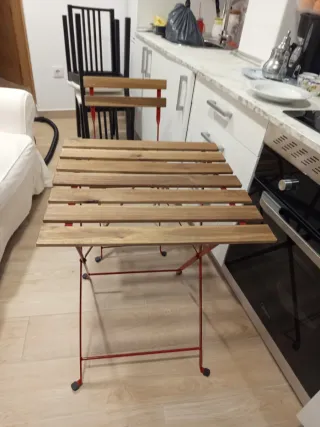 Mesa y 1 Sillas Plegables Jardín