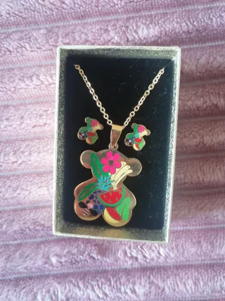Colgante y pendientes Tous oso multicolor