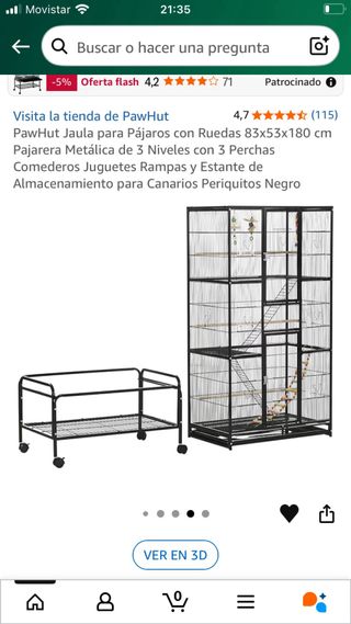 Jaula Grande Pájaros con Ruedas 83x53x180cm