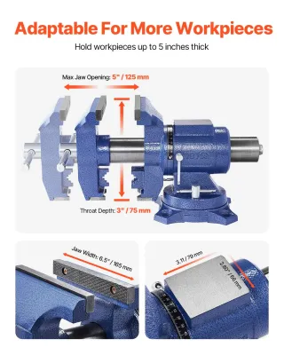 Morsa per Carichi Pesanti Larghezza Ganascia 165mm