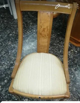 Mesa comedor y 6 sillas madera raíz