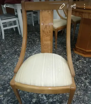 Mesa comedor y 6 sillas madera raíz