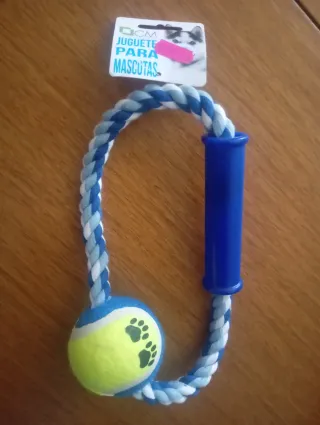 Juguete para perros con pelota y mango