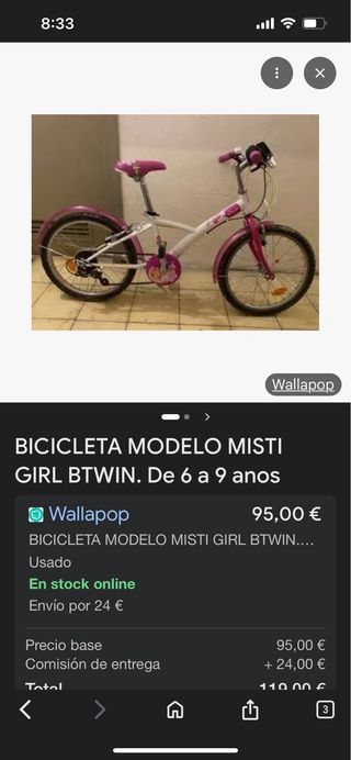 Bicicleta niña 20 6-9 años