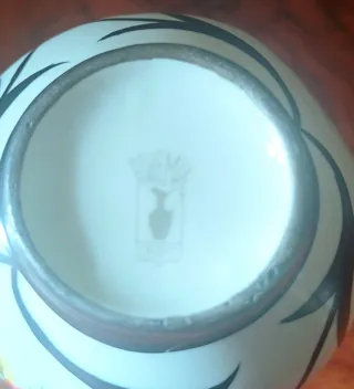 Mini jarrón porcelana vintage flores pintadas